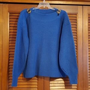 Philosophy Royal Blue Women's Sweater with Button Accents